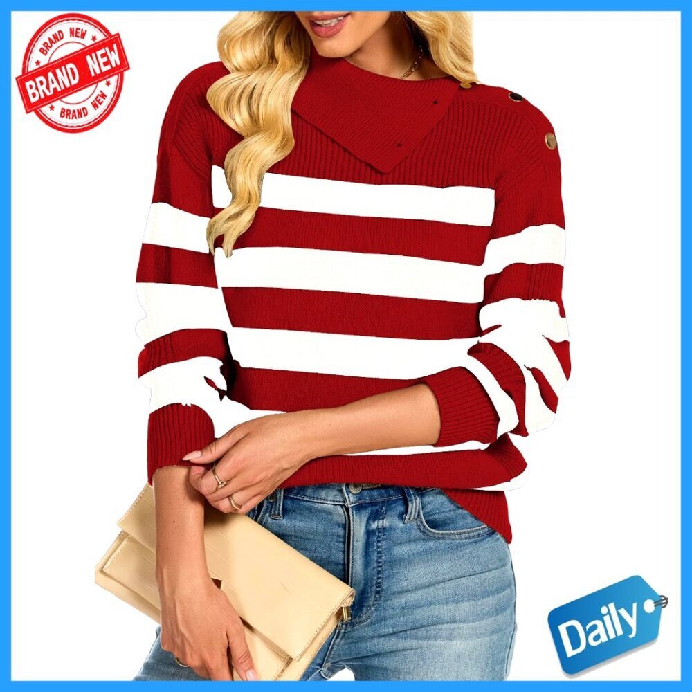 Long Sleeve Turtleneck Pullover Sweater Cozy Knit Fall Winter Top